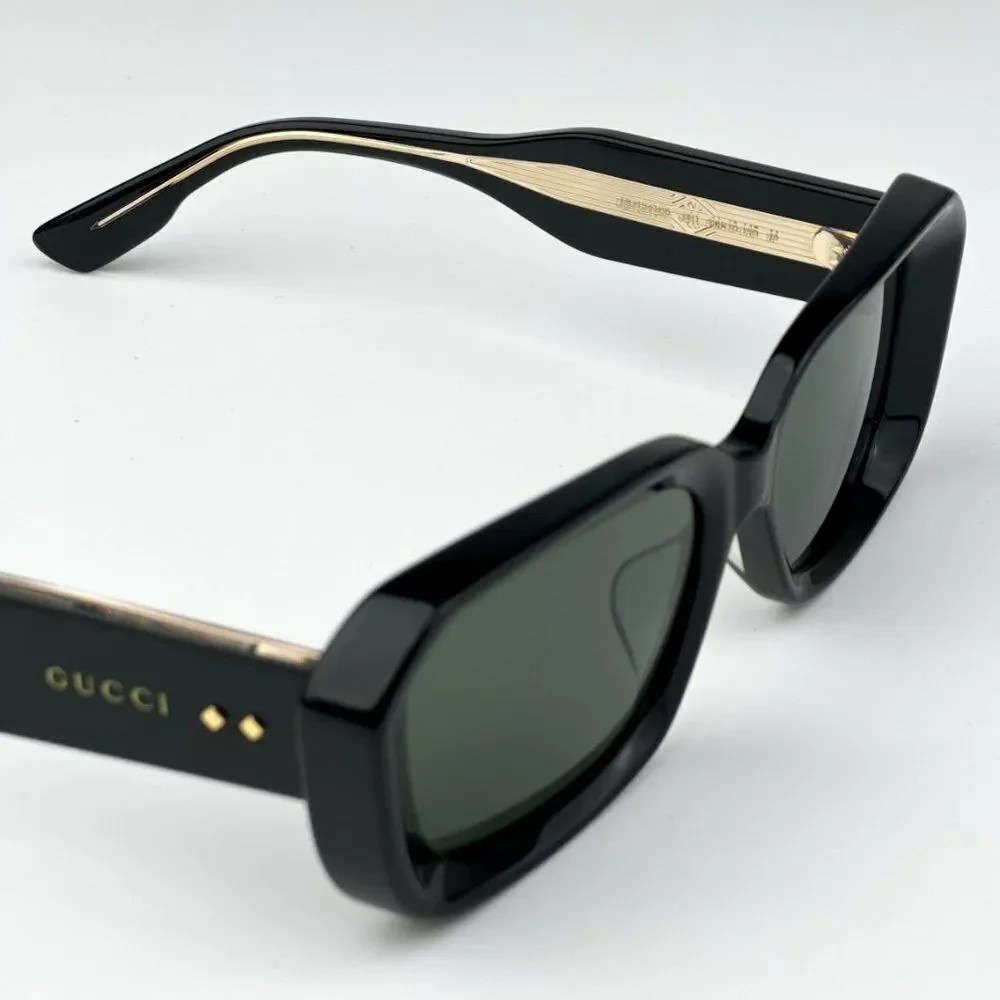 NEW Gucci GG1531SK 001 Black Grey Unisex Rectangle Sunglasses GG 1531SK - Picture 10 of 12